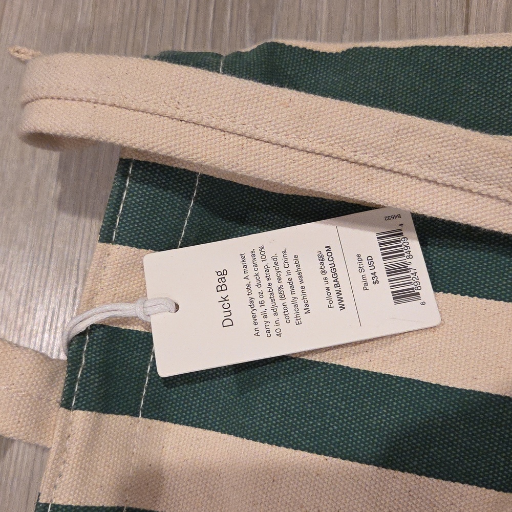 NWT Baggu Palm Striped Duck Bag - Picture 2 of 3